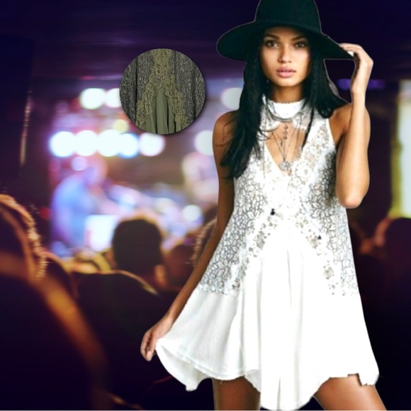 *RARE* Free People Tell Tale Heart Lace Mini Tunic Sleeveless Dress, M - BNWOT - Picture 2 of 6